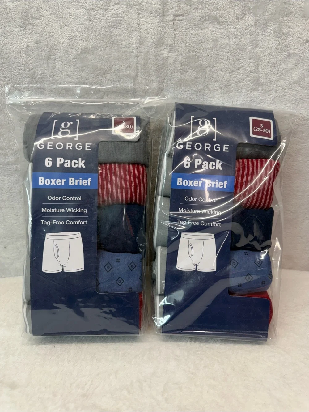 George 6-Pack Boxer Briefs in Navy, Gray & Red